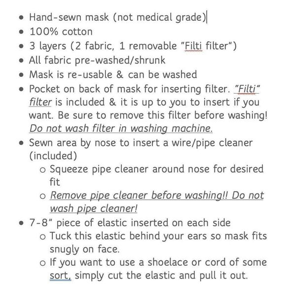 2/$15 - Purple & White African Wax Face Mask, Filti Filter - Picture 10 of 16